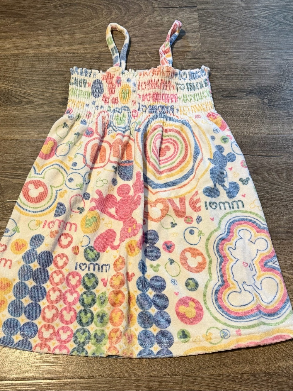 Disney Multicolor Mickey & Love Print Girls Swim Coverup 5/6